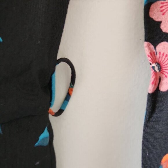 MASSIMO DUTTI | Floral Jumpsuit Black Pink Viscose Sz 2 - Picture 9 of 11